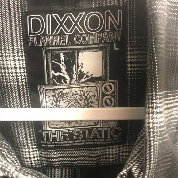 DIXXON “The Static” Black and Gray Casual Button Down Flannel Shirt - Picture 2 of 7
